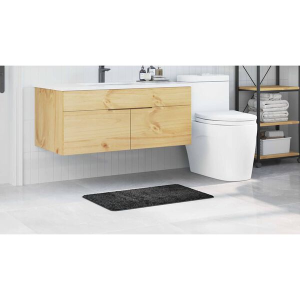 vidaXL Rutschfeste Badmatte Dunkelgrau 50 x 80 cm PP