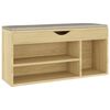 vidaXL Schuhbank mit Kissen Sonoma-Eiche 104x30x49 cm Holzwerkstoff