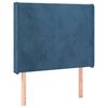 vidaXL Boxspringbett mit Matratze & LED Dunkelblau 90x190 cm Samt