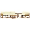 vidaXL Outdoor-Sofagarnitur mit Kissen 6 pcs Natur und Creme