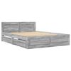 vidaXL Bettgestell mit Kopfteil Grau Sonoma 120x200 cm Holzwerkstoff