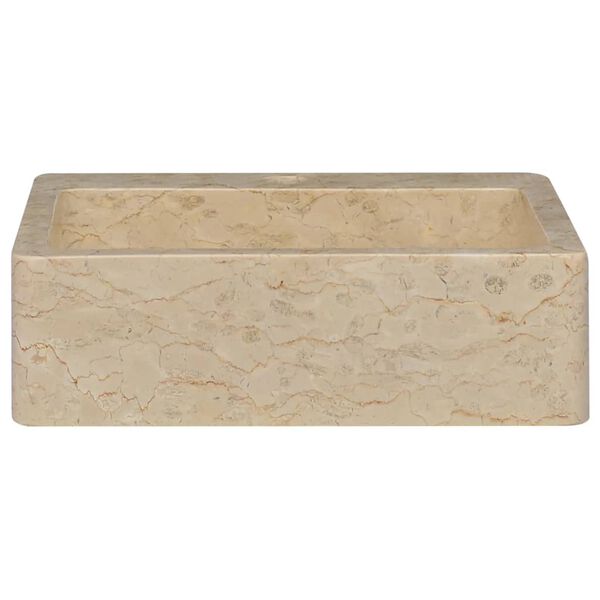 vidaXL Waschbecken Creme 40x40x12 cm Marmor