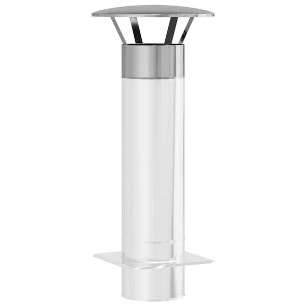 vidaXL Regenabdeckung Schornstein Silber 35 x 35 x 20 cm Edelstahl