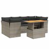 vidaXL 7-tlg. Garten-Sofagarnitur mit Kissen Grau Poly Rattan