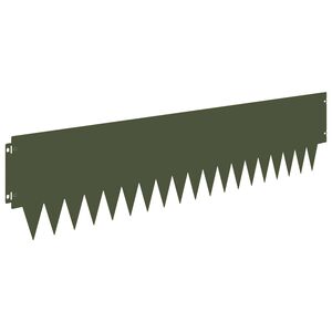 vidaXL Raseneinfassung 10 Stk. 103 x 25 cm Metall Olivgr&uuml;n