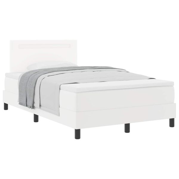 vidaXL Boxspringbett mit Matratze Wei&szlig; 120 x 200 cm Kunstleder