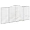 vidaXL Gabione mit Hochbogen 400x30x180/200 cm Verzinktes Eisen
