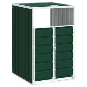 vidaXL M&uuml;lltonnenbox f&uuml;r 1 Tonne Gr&uuml;n 72x81x115 cm Stahl