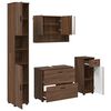 vidaXL Badezimmerm&ouml;bel-Set mit Schubladen 4 pcs Braun Eichen-Optik