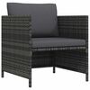 vidaXL Gartensofa mit Kissen Grau Poly Rattan