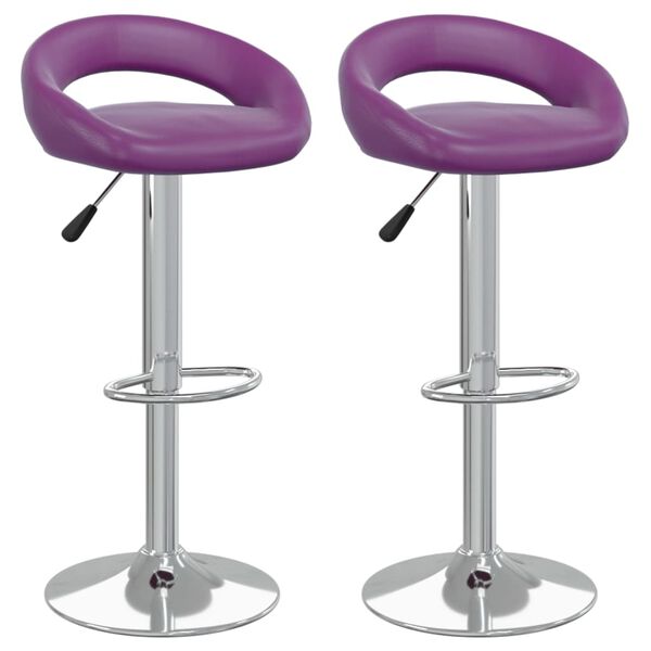 vidaXL Barhocker 2 Stk. Lila Kunstleder