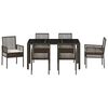 vidaXL Garten Essgruppe 7 pcs Braun Poly-Rattan