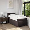 vidaXL Boxspringbett mit Matratze Dunkelbraun 90x200 cm Stoff
