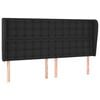 vidaXL Kopfteil mit Ohren Schwarz 183x23x118/128 cm Kunstleder