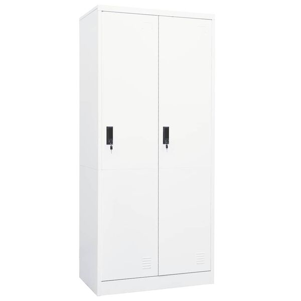 vidaXL Kleiderschrank Wei&szlig; 80x50x180 cm Stahl