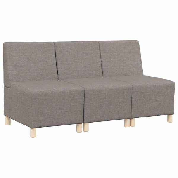 vidaXL Modulares Armfreies Sofa 3 pcs Taupe 55 x 74 x 82 cm Stoff