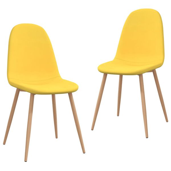 vidaXL Esszimmerst&uuml;hle 2 Stk. Senfgelb Stoff