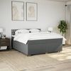 vidaXL Boxspringbett mit Matratze Dunkelgrau 200x200 cm Stoff