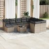 vidaXL 11-tlg. Garten-Sofagarnitur mit Kissen Grau Poly Rattan