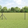 vidaXL Zaun mit Pfosten Grau 0,8 x 25 m Stahl und PVC