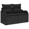 vidaXL Gartensofa-set 8 pcs Schwarz Poly-Rattan und Stahl und Glas