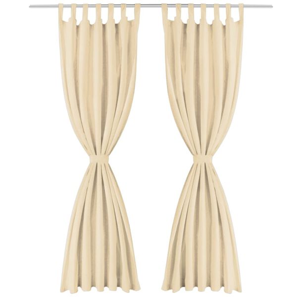 vidaXL Vorh&auml;nge aus Mikro-Satin 2 Stk. mit Schlaufen 140&times;175 cm Beige