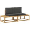 vidaXL Outdoor End Sofa mit Kissen 2 St&uuml;ck Wei&szlig; Massivholz Akazie
