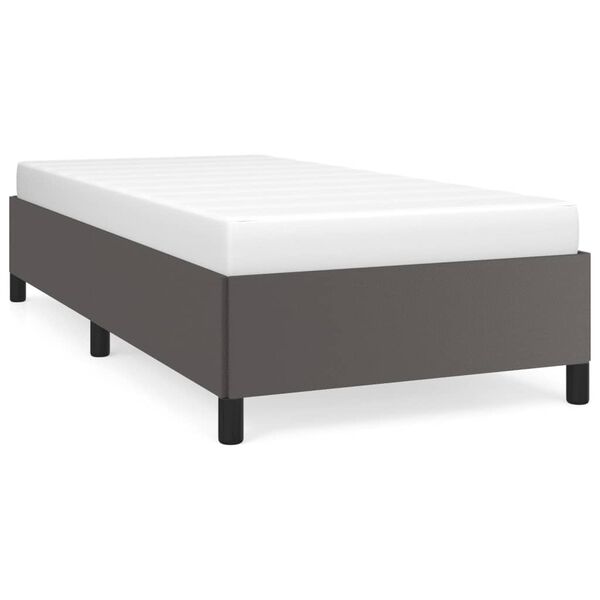vidaXL Bettgestell Grau 90x190 cm Kunstleder