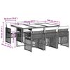 vidaXL 7-tlg. Garten-Essgruppe mit Kissen Grau Poly Rattan