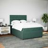 vidaXL Boxspringbett mit Matratze Dunkelgr&uuml;n 140x200 cm Samt