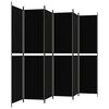 vidaXL 6-tlg. Paravent Schwarz 300x220 cm Stoff