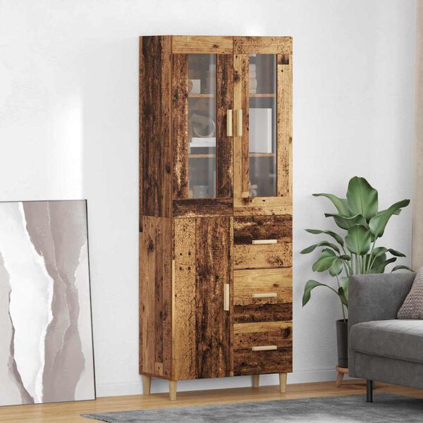 vidaXL Highboard Altholz 69,5 x 34 x 180 cm Holzwerkstoff