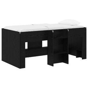 vidaXL Hochbett f&uuml;r Kinder Schwarze Eiche 80 x 160 cm Holzwerkstoff