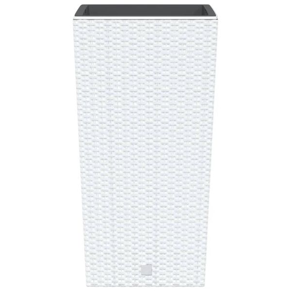 vidaXL Pflanzk&uuml;bel mit herausnehmbaren Einsatz Wei&szlig; 21/49 L PP-Rattan