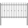 vidaXL Spie&szlig;zaun Schwarz 200 x 130 cm Pulverbeschichteter Stahl