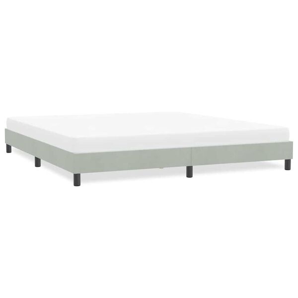 vidaXL Bettgestell ohne Matratze Hellgrau 180x210 cm Samt