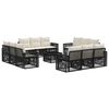 vidaXL Gartensofa-set 13 stk. Schwarz und Cremewei&szlig; Poly-Rattan