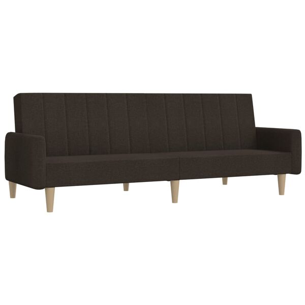 vidaXL Schlafsofa 2-Sitzer mit Fu&szlig;hocker Dunkelbraun Stoff