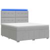 vidaXL LED Boxspringbett mit Matratze Hellgrau 140 x 200 cm Stoff