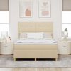 vidaXL LED Boxspringbett mit Matratze Creme 140 x 190 cm Stoff