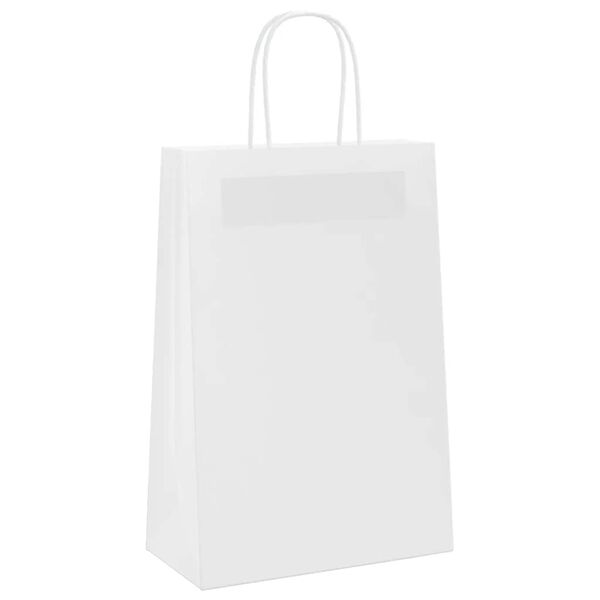vidaXL Papiertragetaschen 250 Stk. mit Henkeln Wei&szlig; 21x11x31 cm