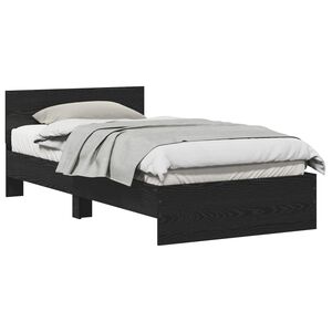 vidaXL Bettrahmen Schwarz Eichen-Optik 203 x 104 x 70 cm Holzwerkstoff