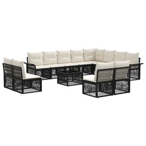 vidaXL Gartensofa-set 13 stk. Schwarz Poly-Rattan