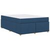 vidaXL Bettrahmen mit Matratze Blau 140 x 200 cm Stoff