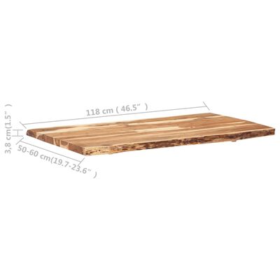 vidaXL Tischplatte Massivholz Akazie 118x(50-60)x3,8 cm