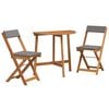 vidaXL Bistrogarnitur mit Kissen 3 pcs &Ouml;l-Natur Massivholz Akazie