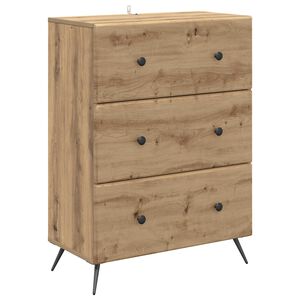vidaXL Schubladenschrank Artisan-Eiche 66 x 34,5 x 90 cm Holzwerkstoff