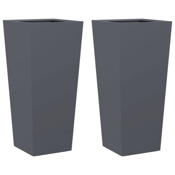 vidaXL Pflanzk&uuml;bel 2 Stk. Anthrazit 35x35x75 cm Stahl