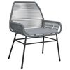 vidaXL 3-tlg. Garten-Essgruppe mit Kissen Grau Poly Rattan Glas