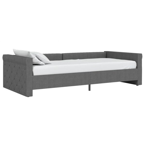 vidaXL Tagesbett mit Matratze USB Dunkelgrau Stoff 90x200 cm